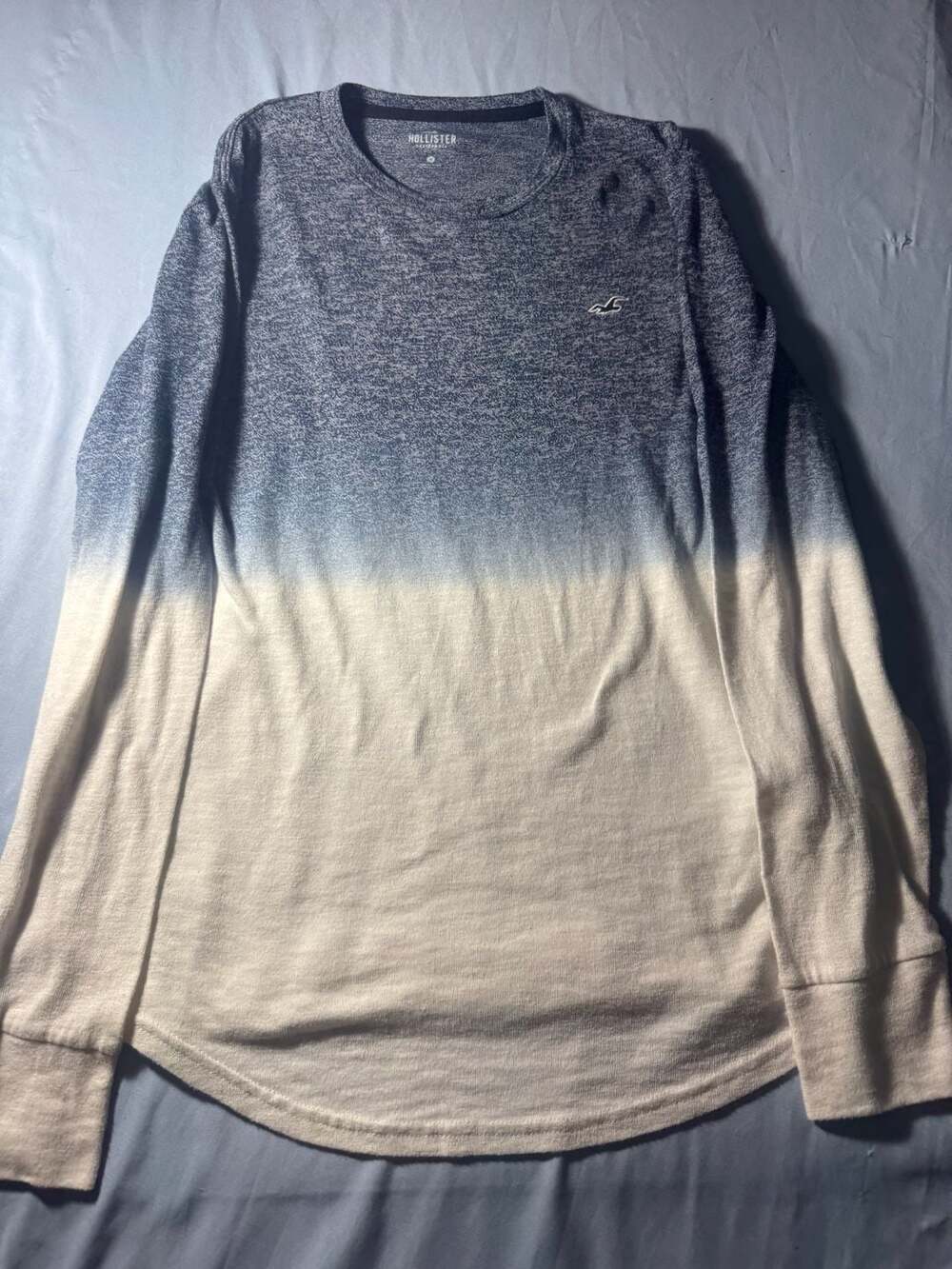 Hollister Ombre Long Sleeve Shirt Size M Blue White